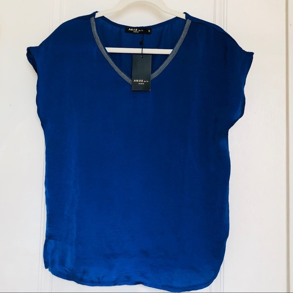 NWT Akoz De Toi Blue Embellished Sleeveless Tunic - Picture 3 of 8